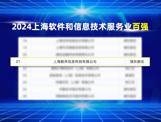 数禾科技荣登2024上海软件和信息技术服务业百强榜单，以创新实力引领行业高质量发展